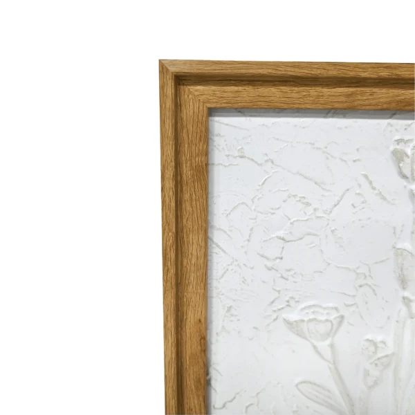 10 inch x 20 inch White Floral 2 Piece Wall Art Set - Image 3