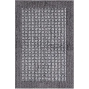 Farmhouse Faux Sisal Olefin Gray Border Indoor Accent Rug, 1'8