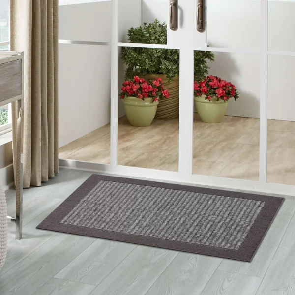 Farmhouse Faux Sisal Olefin Gray Border Indoor Accent Rug, 1'8"x2'6" - Image 4