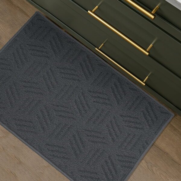 Solid High Low Loop Kitchen Mat 18"x 27" Gray Flannel