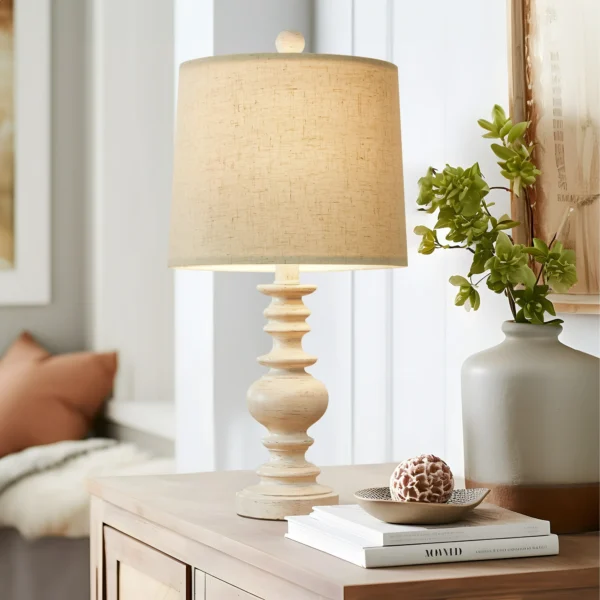 Retro Table Lamp for Living Room Bedroom 20.5" Farmhouse Nightstands - Image 4