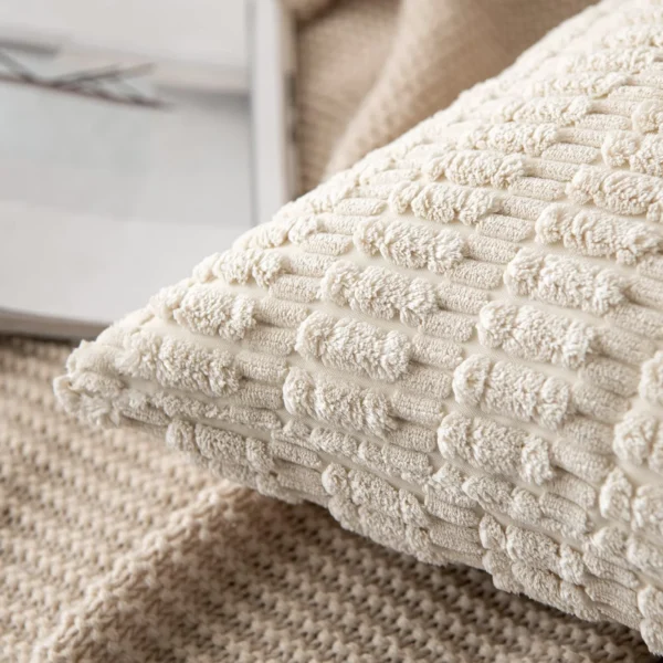Throw Pillow Covers 18x18 inch Set of 2 Corduroy Decorative - Image 4