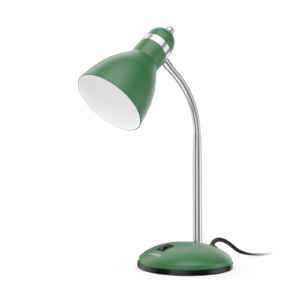 Metal Desk Lamp, Adjustable Gooseneck Table Lamp for Home, Office, Bedroom, Green